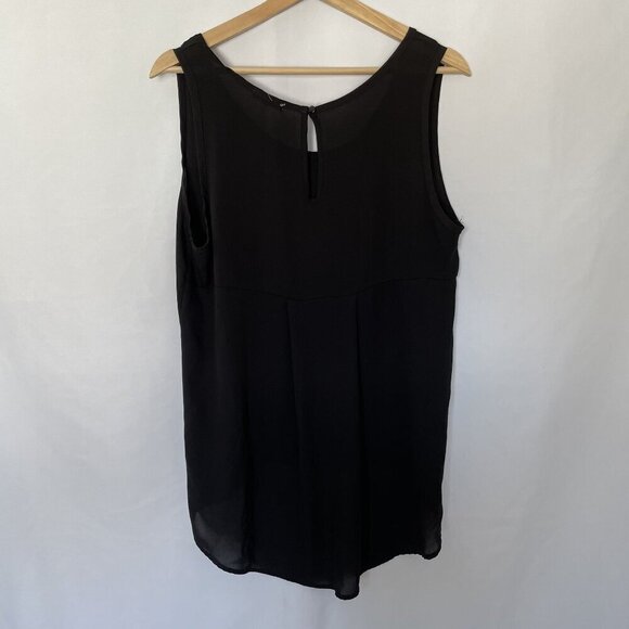 Anthropologie Pleione Black Sleeveless High-Low Hem Blouse L lightweight top - Picture 9 of 9